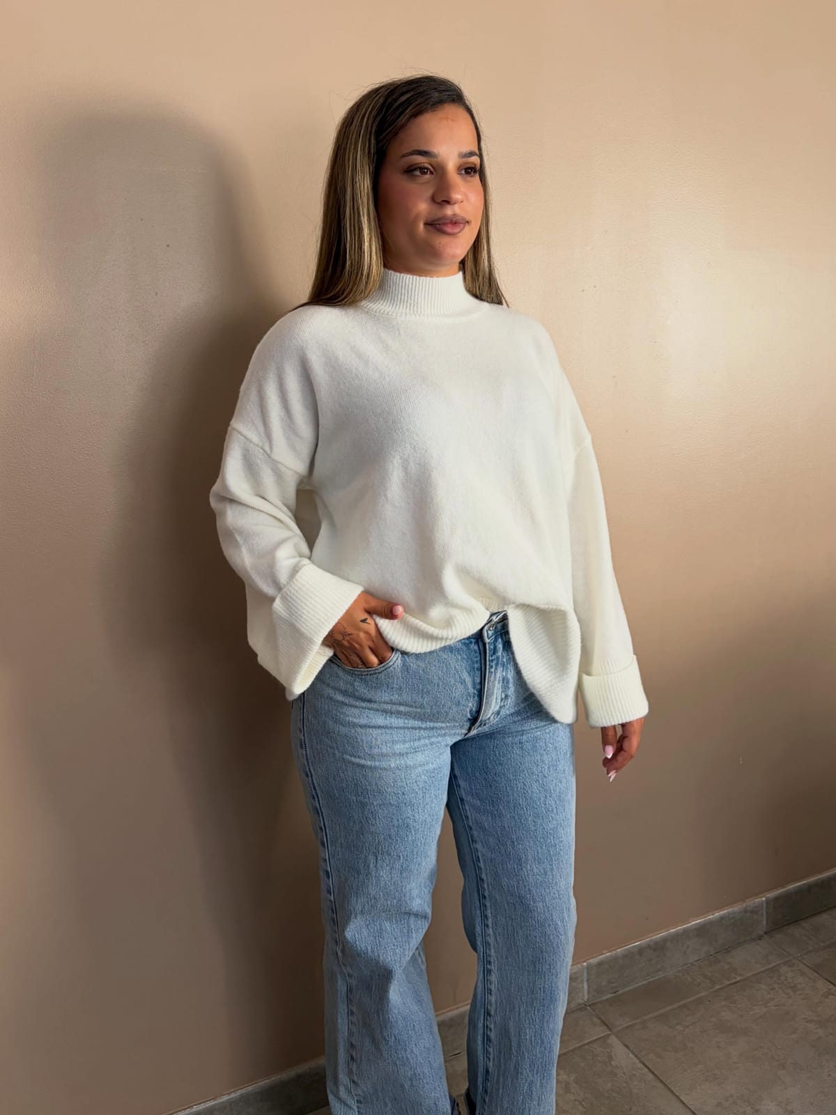 Pull Siena blanc
